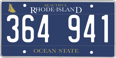 RI license plate 364941