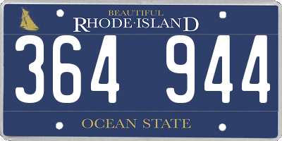 RI license plate 364944