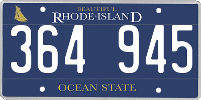 RI license plate 364945
