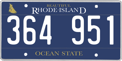 RI license plate 364951