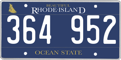 RI license plate 364952