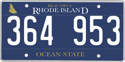 RI license plate 364953