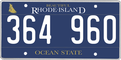 RI license plate 364960