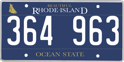 RI license plate 364963