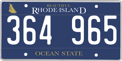 RI license plate 364965