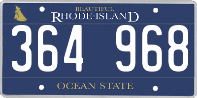 RI license plate 364968