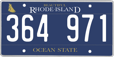 RI license plate 364971