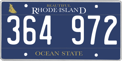 RI license plate 364972