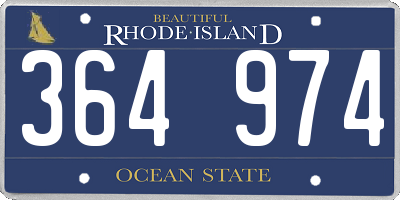 RI license plate 364974