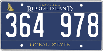 RI license plate 364978