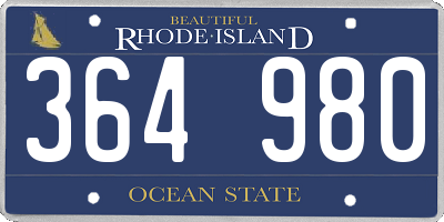 RI license plate 364980