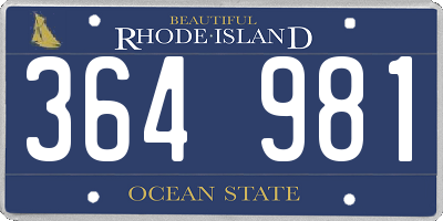 RI license plate 364981