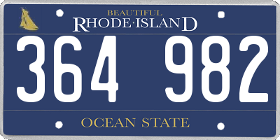 RI license plate 364982
