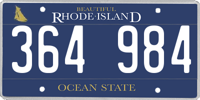 RI license plate 364984