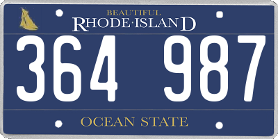 RI license plate 364987