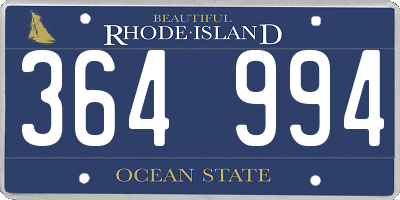 RI license plate 364994