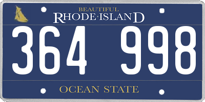 RI license plate 364998