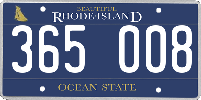 RI license plate 365008