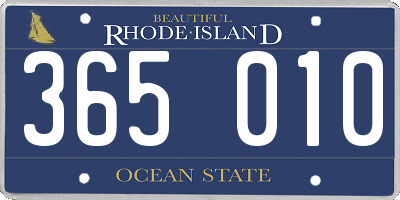 RI license plate 365010