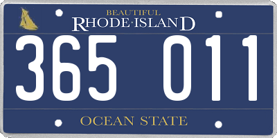 RI license plate 365011
