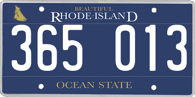 RI license plate 365013
