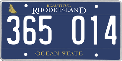 RI license plate 365014