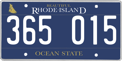 RI license plate 365015