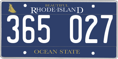 RI license plate 365027