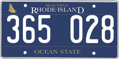 RI license plate 365028