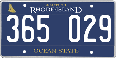 RI license plate 365029