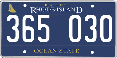 RI license plate 365030