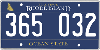 RI license plate 365032