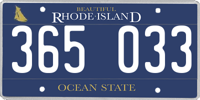 RI license plate 365033