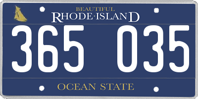 RI license plate 365035