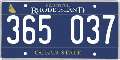 RI license plate 365037