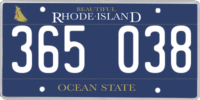 RI license plate 365038