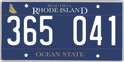 RI license plate 365041