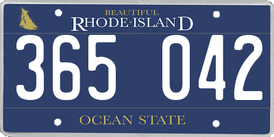RI license plate 365042