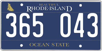 RI license plate 365043