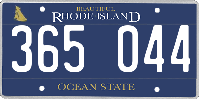 RI license plate 365044