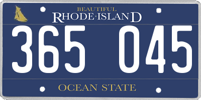 RI license plate 365045