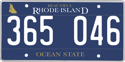 RI license plate 365046