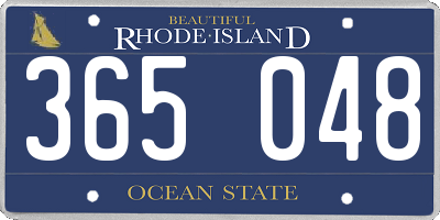 RI license plate 365048