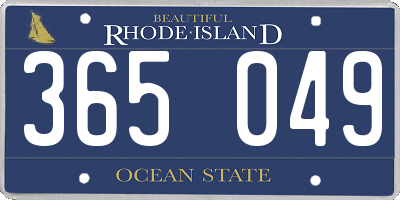 RI license plate 365049