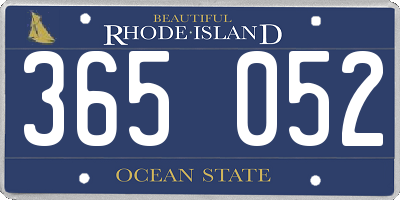 RI license plate 365052