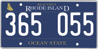 RI license plate 365055