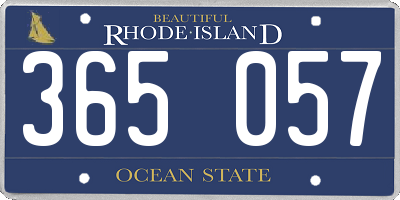 RI license plate 365057