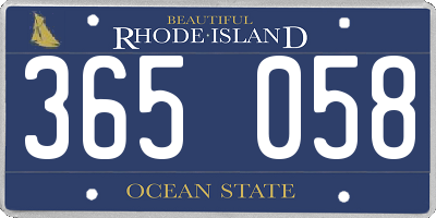 RI license plate 365058