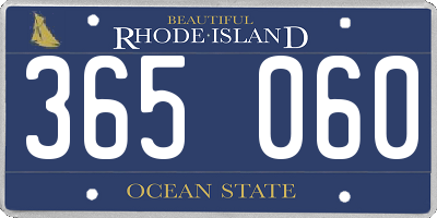 RI license plate 365060