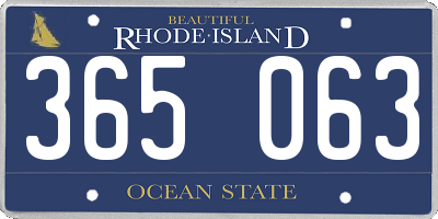 RI license plate 365063